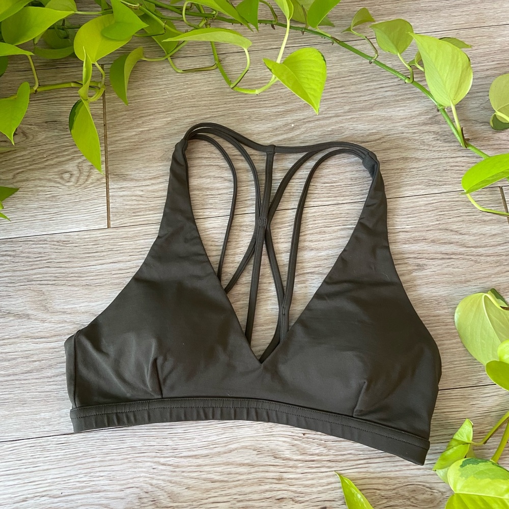 Lululemon Raise the Barre Bra Dark Olive Size 6